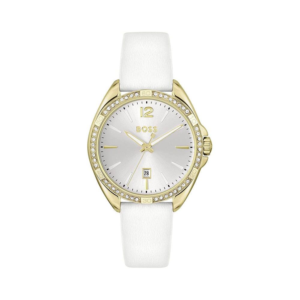 Hugo Boss Weiße Edelstahl-Armbanduhr
