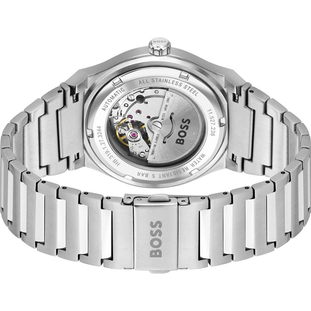 Hugo Boss Elegant Automatic Watch in Gray Stainless Steel