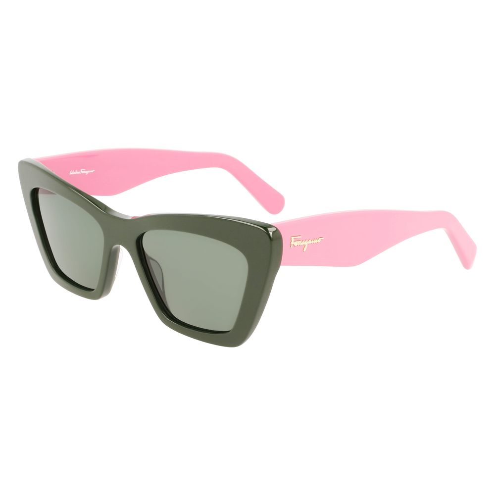 Ferragamo Grüne Sonnenbrille aus Acetat