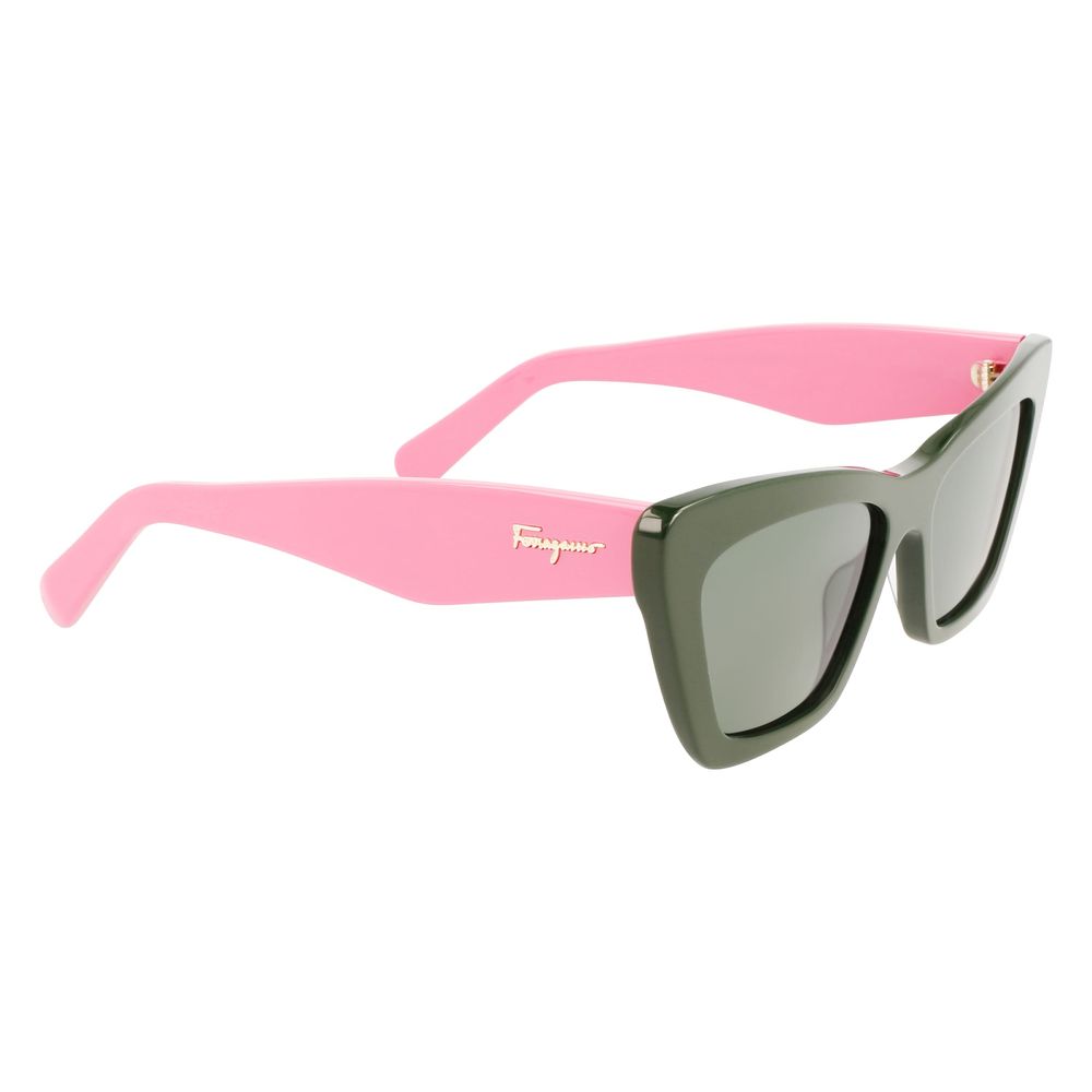 Ferragamo Grüne Sonnenbrille aus Acetat