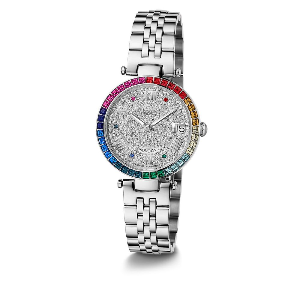 GC Grau Edelstahl Armbanduhr