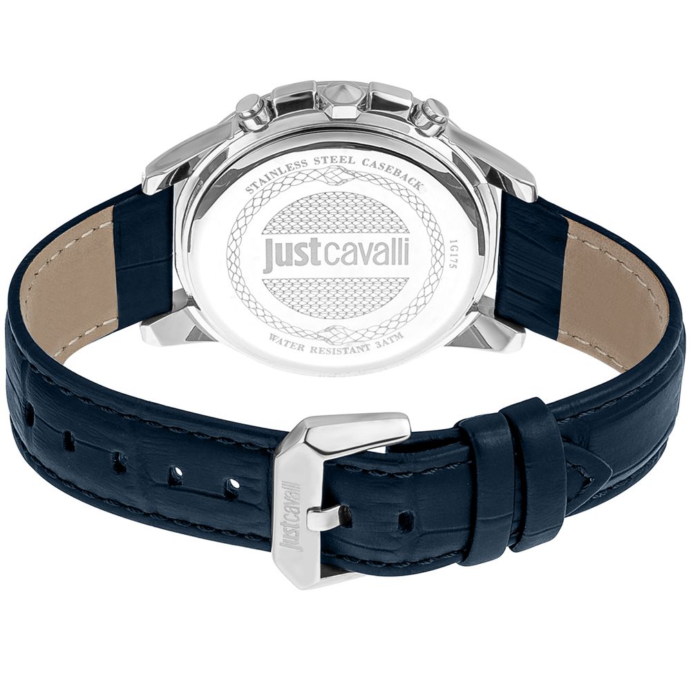 Just Cavalli Black Leather Wristwatch