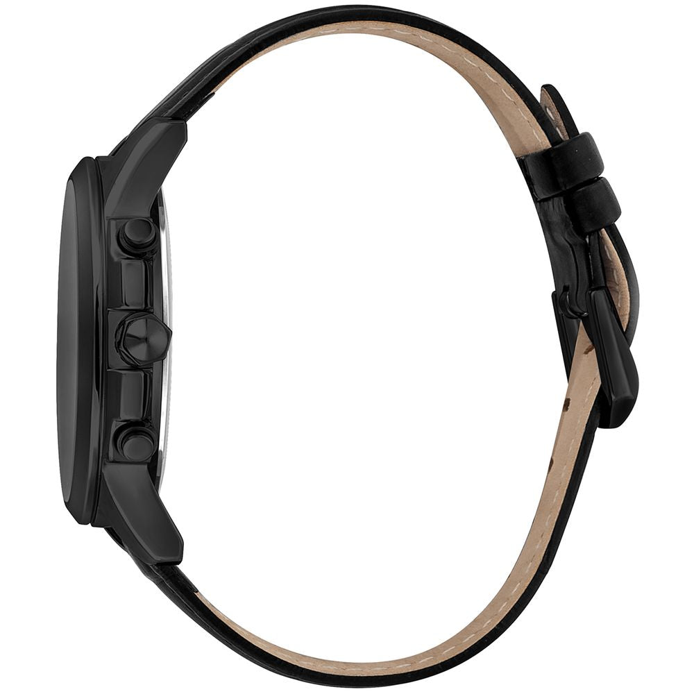 Just Cavalli Black Leather Wristwatch