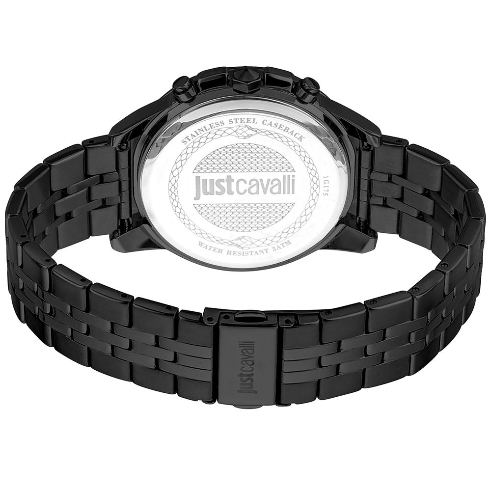Just Cavalli Schwarze Edelstahl-Dress-Watch