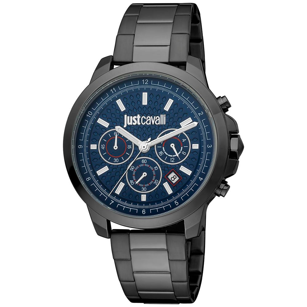 Just Cavalli Schwarze Edelstahl-Armbanduhr