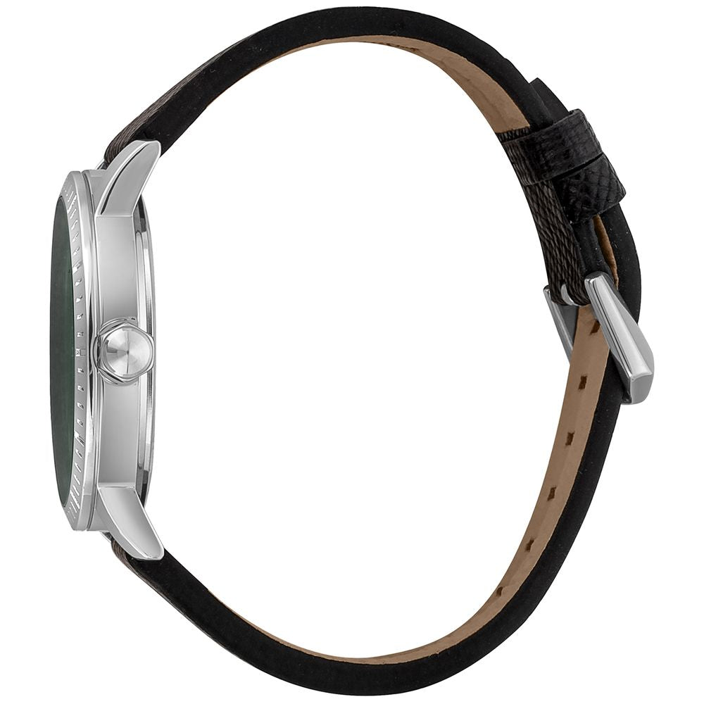 Just Cavalli Black Leather Wristwatch