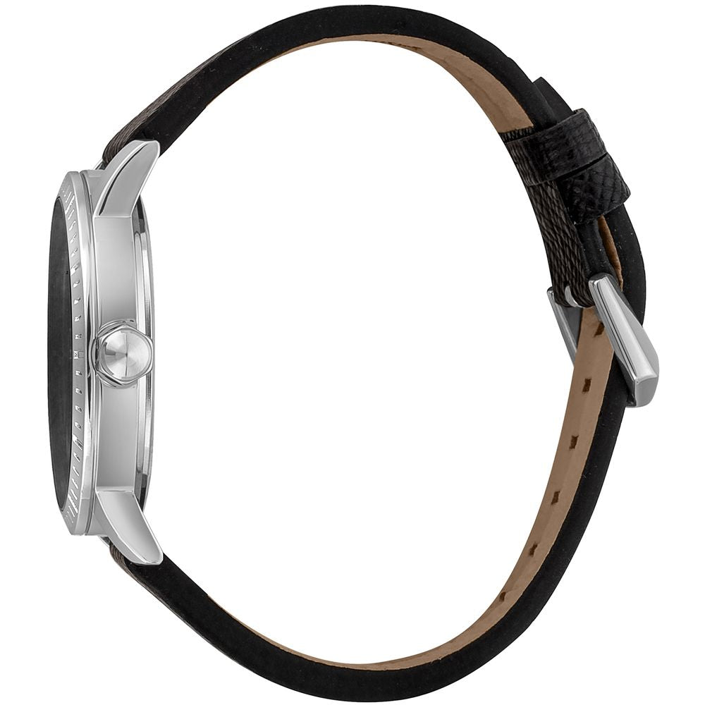Just Cavalli Black Leather Wristwatch