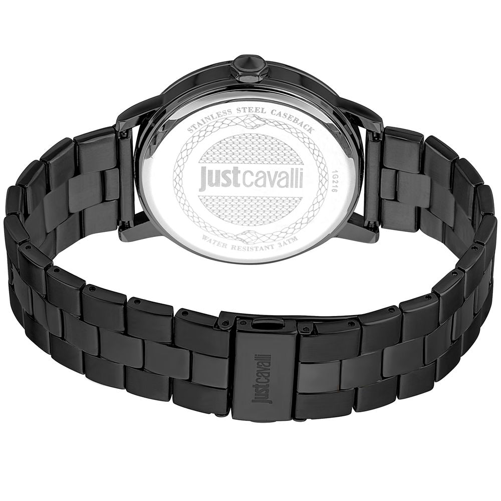 Just Cavalli Black Stainless Steel Dress Watch
