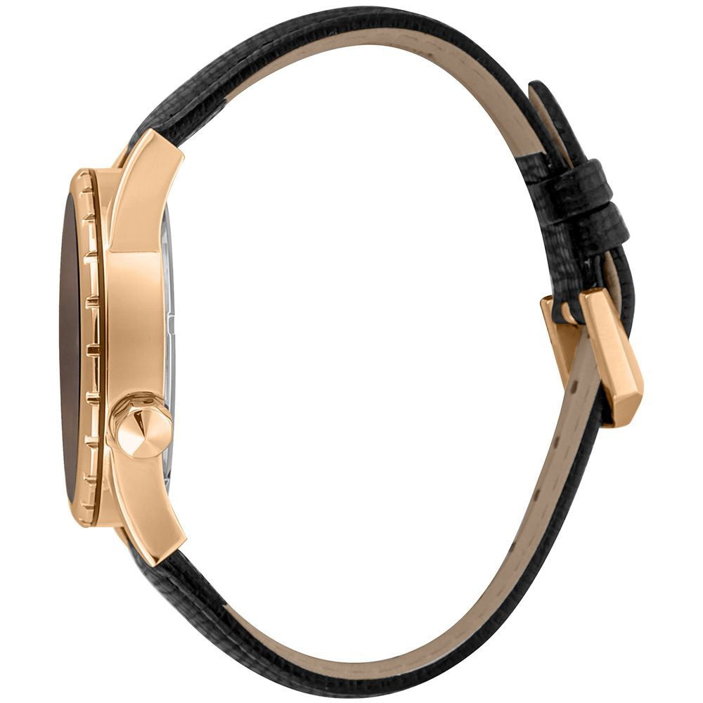 Just Cavalli Black Leather Wristwatch
