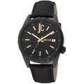Just Cavalli Schwarze Leder-Armbanduhr