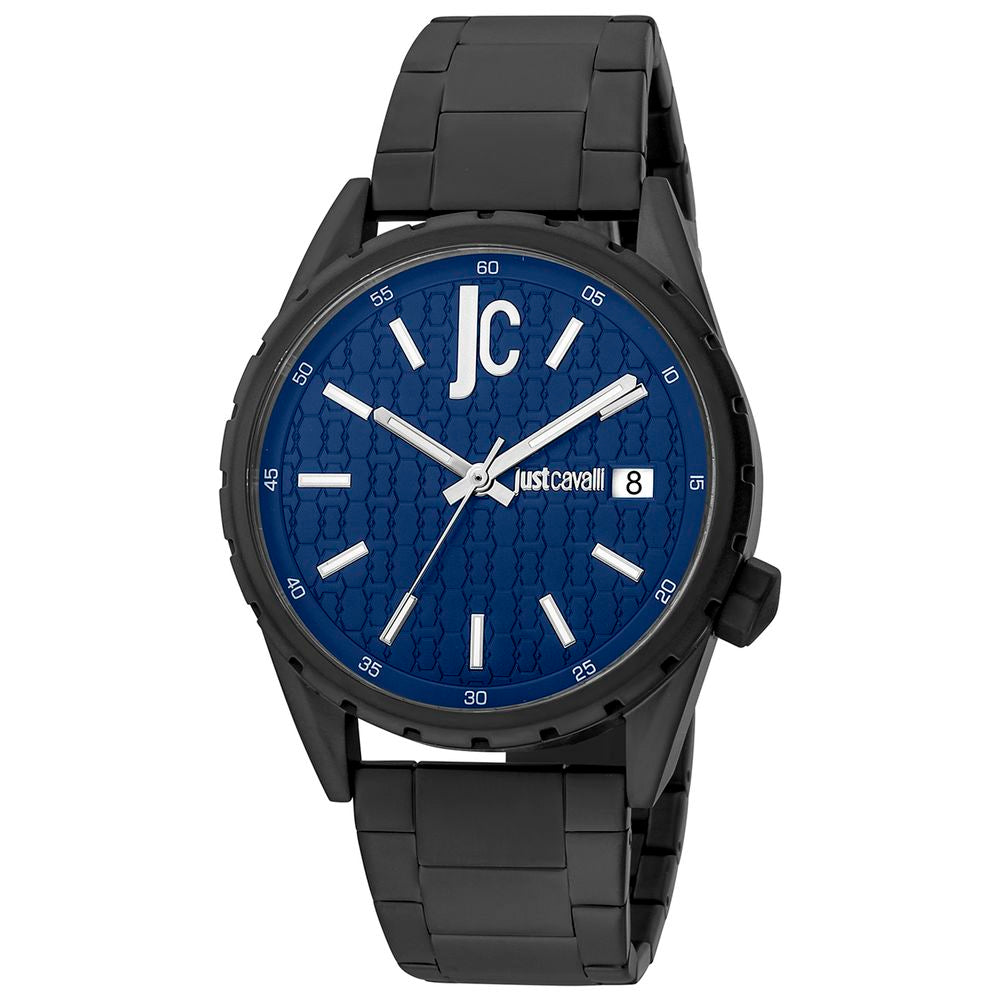 Just Cavalli Elegante Herrenuhr aus schwarzem Edelstahl