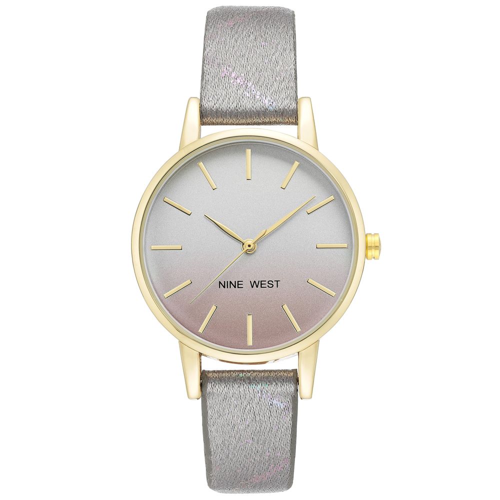 Nine West Graue Lederkleideruhr