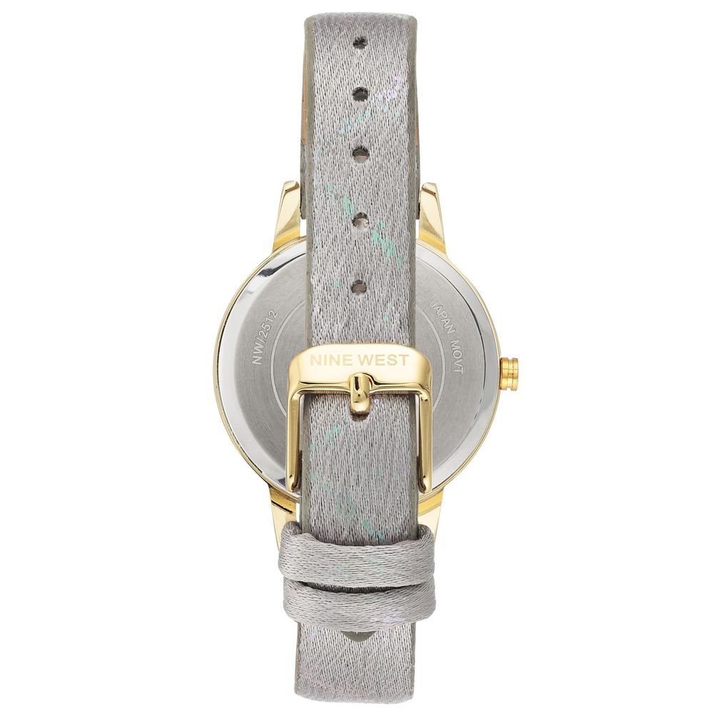 Nine West Graue Lederkleideruhr