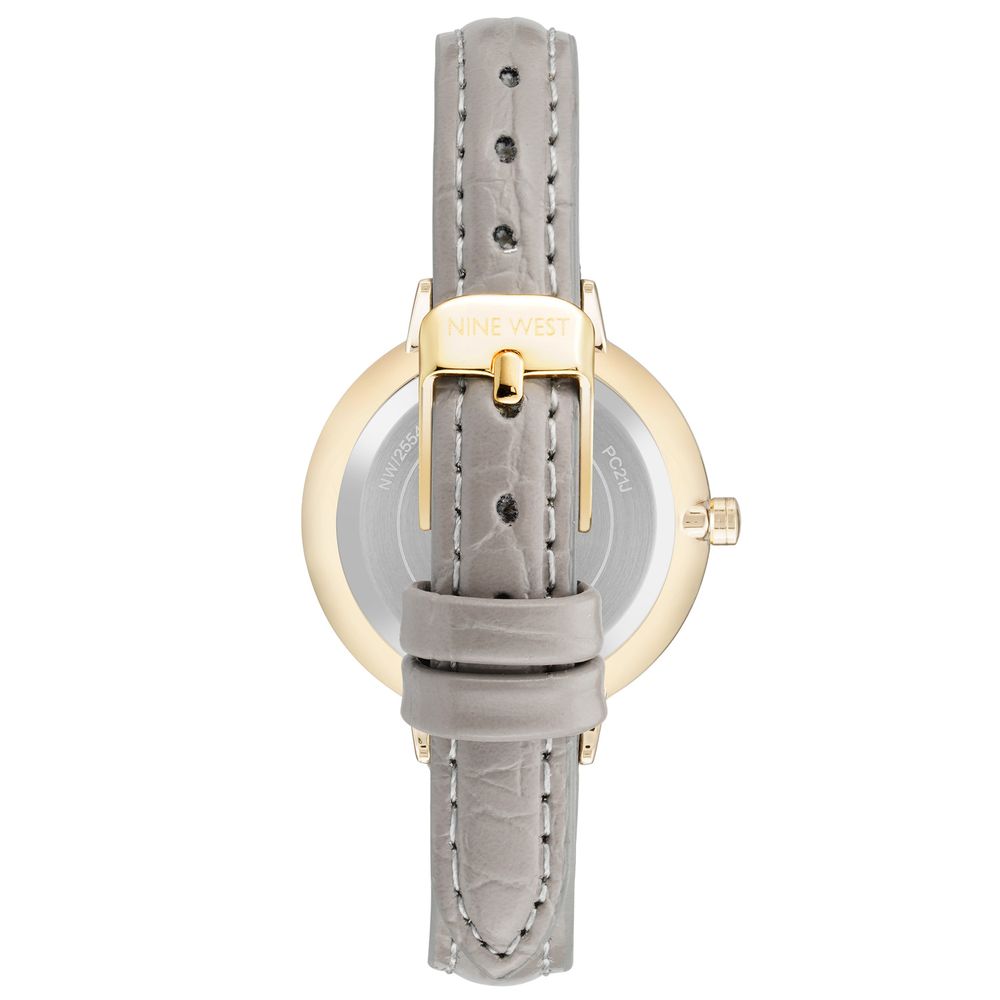 Nine West Graue Lederkleideruhr