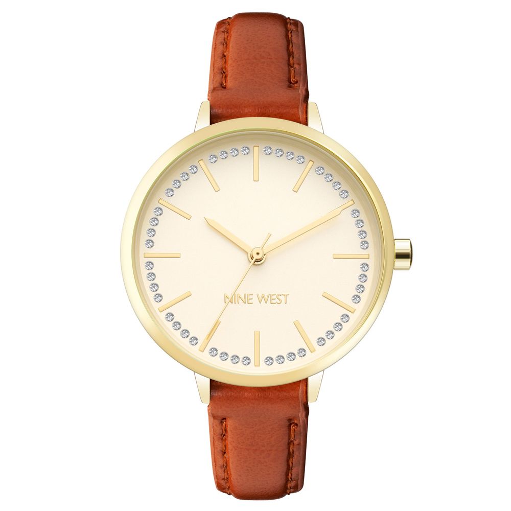 Nine West Braune Lederkleideruhr