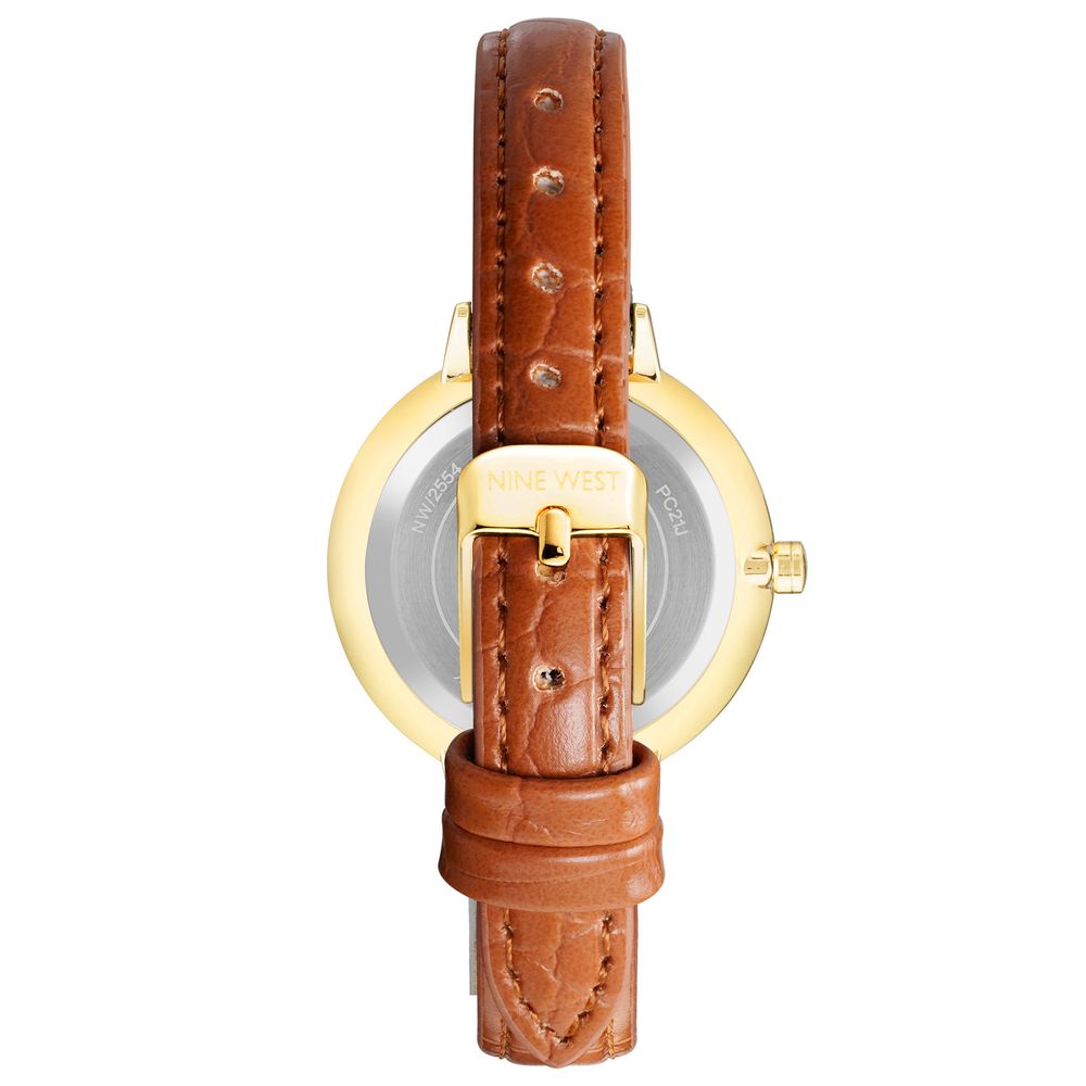 Nine West Braune Lederkleideruhr