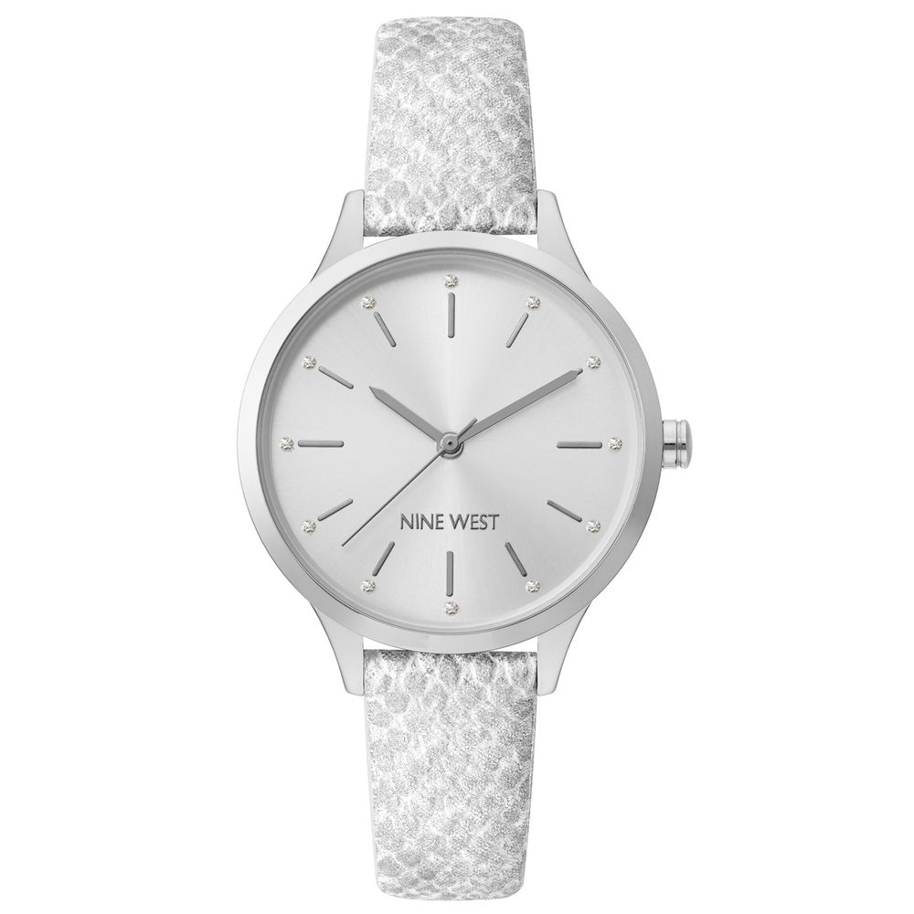Nine West Graue Lederkleideruhr