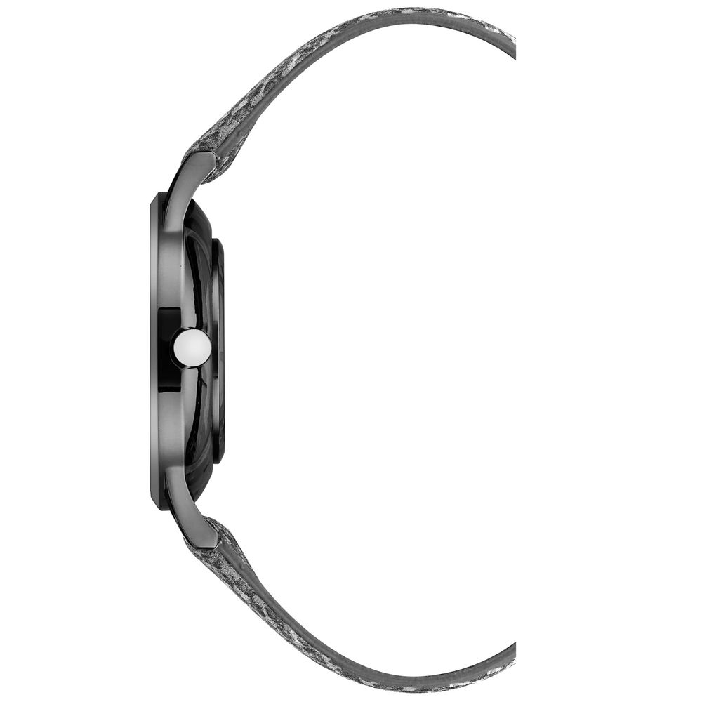 Nine West Schwarze Lederkleid-Uhr