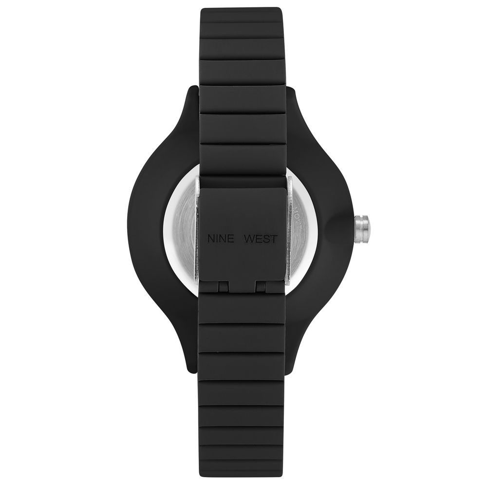 Nine West Schwarze Kunststoff-Kleideruhr