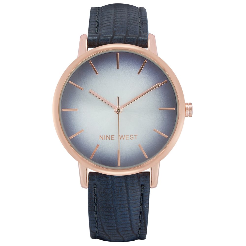 Nine West Blaue Leder Armbanduhr