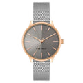 Nine West Graue Edelstahl-Armbanduhr