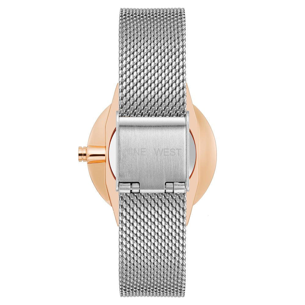 Nine West Graue Edelstahl-Armbanduhr