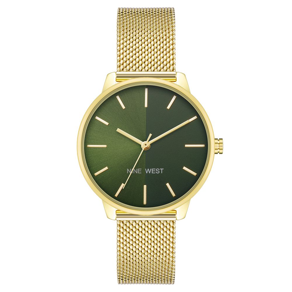 Nine West Goldfarbene Edelstahl-Dresswatch