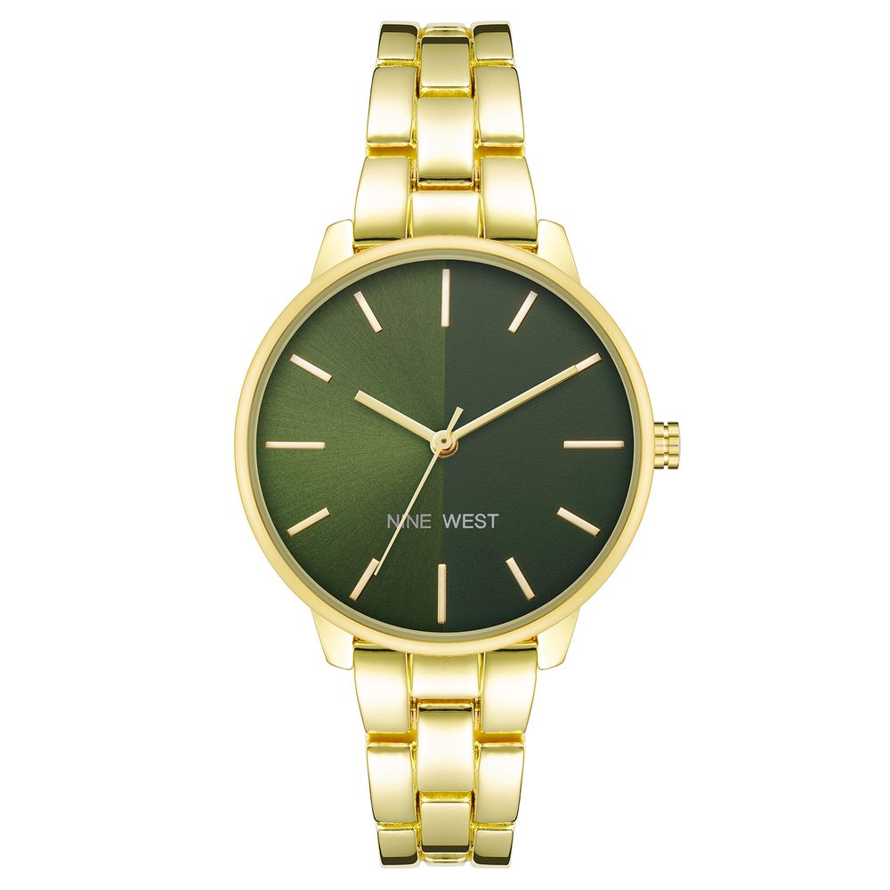 Nine West Goldene Metall-Armbanduhr