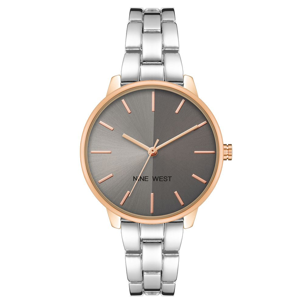 Nine West Graue Metall-Kleideruhr