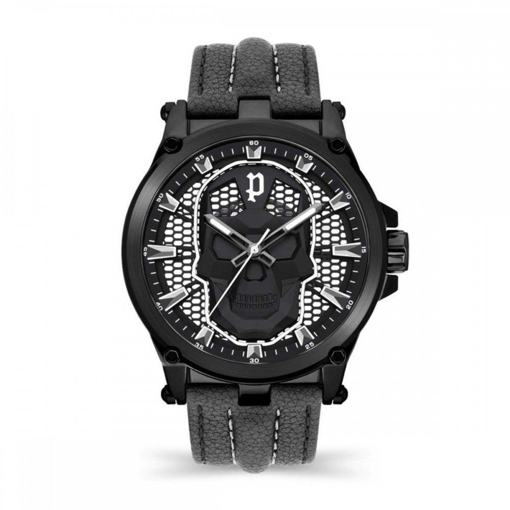 Police Black Leather Wristwatch
