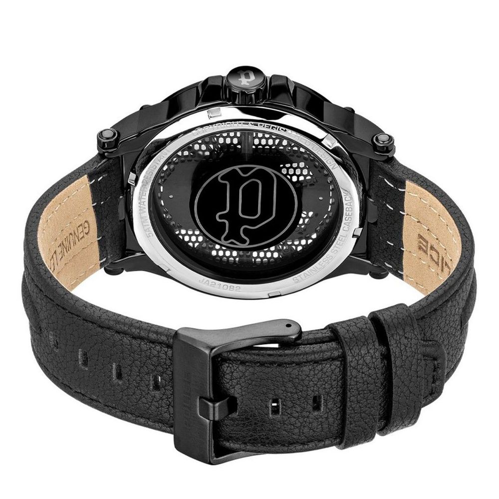 Police Black Leather Wristwatch