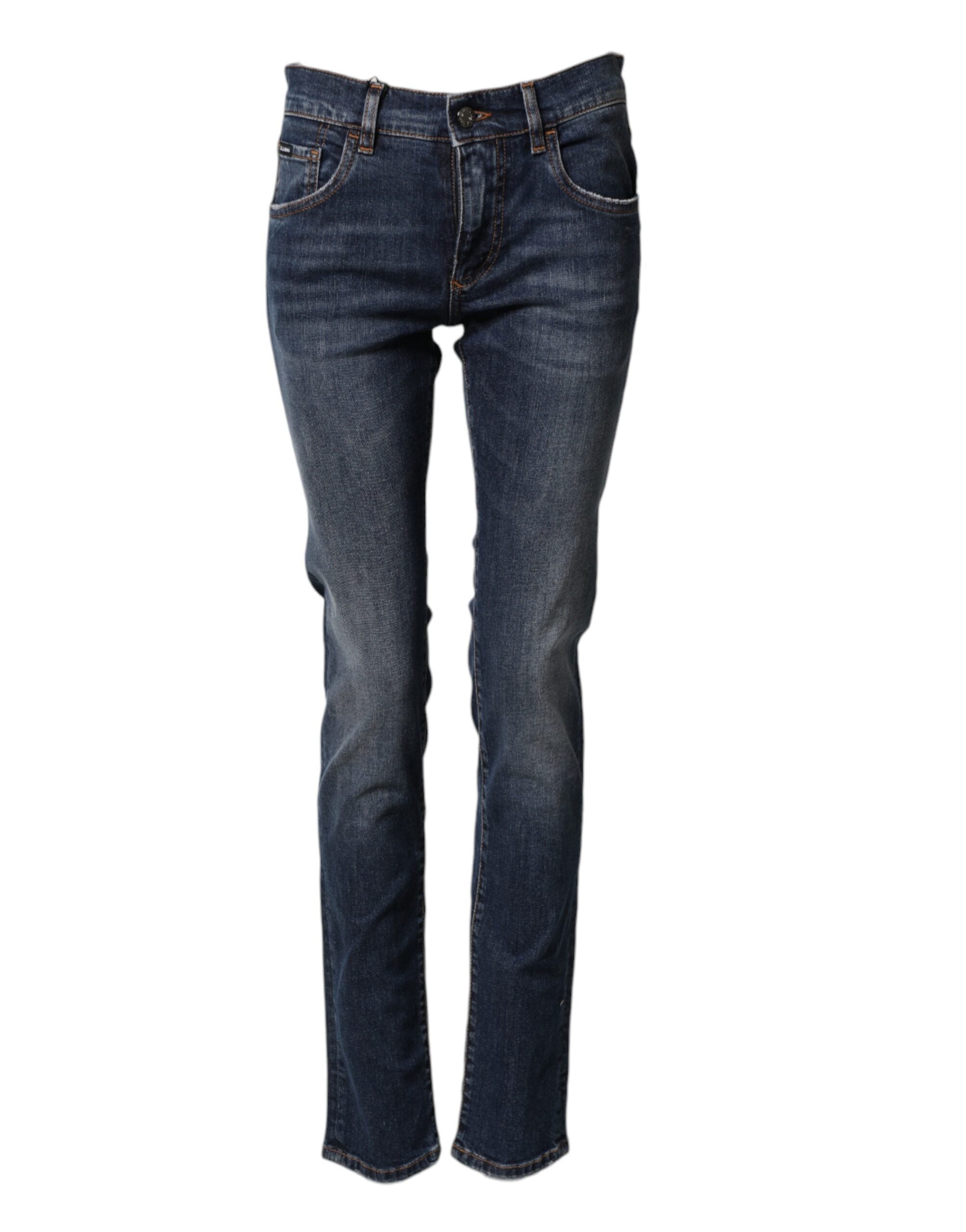 Men's Dolce & Gabbana Blue Stretch Cotton Skinny Fit Jeans
