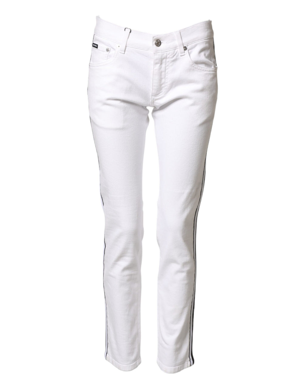 Dolce & Gabbana Men's White Stretch Cotton Skinny Jeans