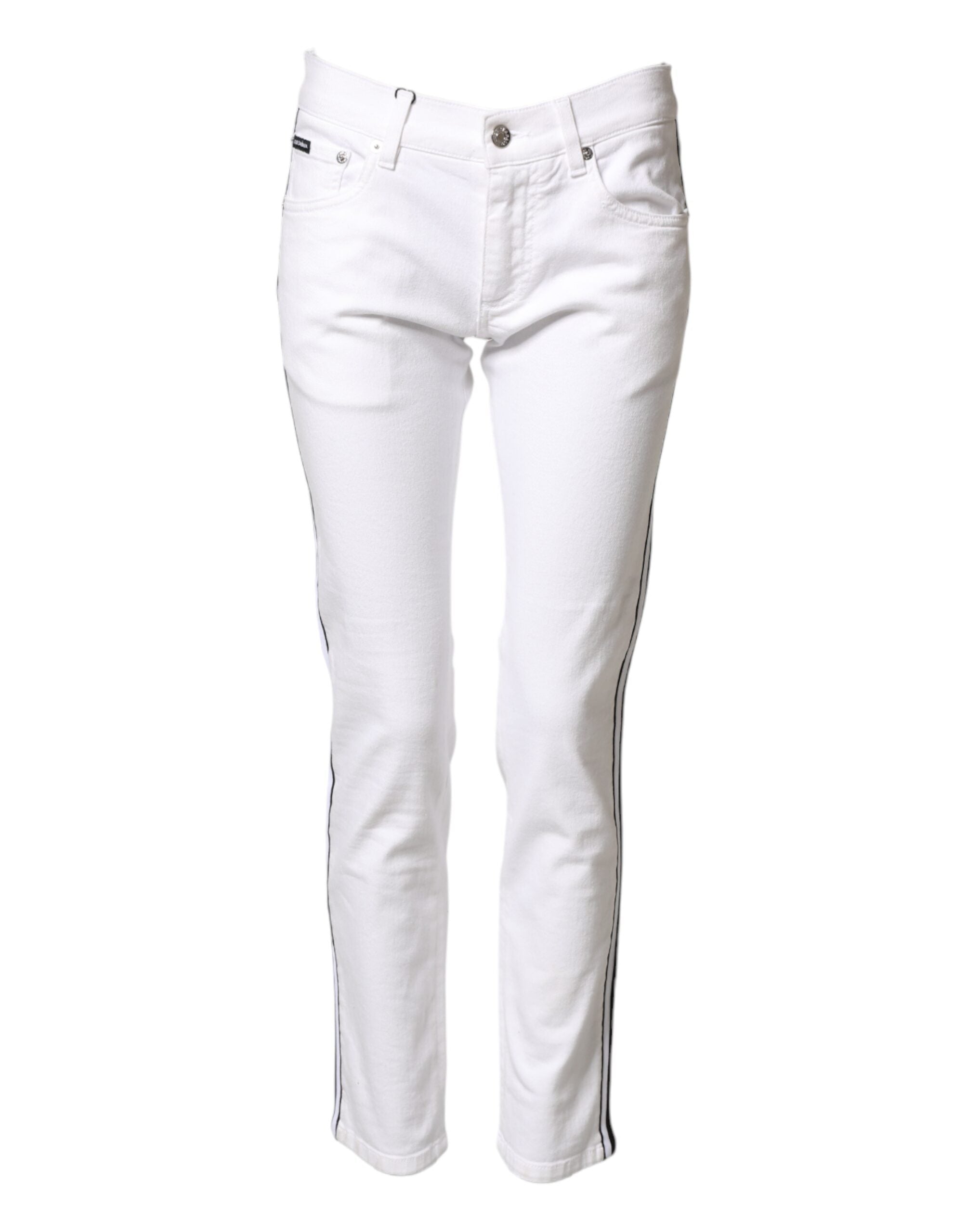 Dolce & Gabbana Men's White Stretch Cotton Skinny Jeans