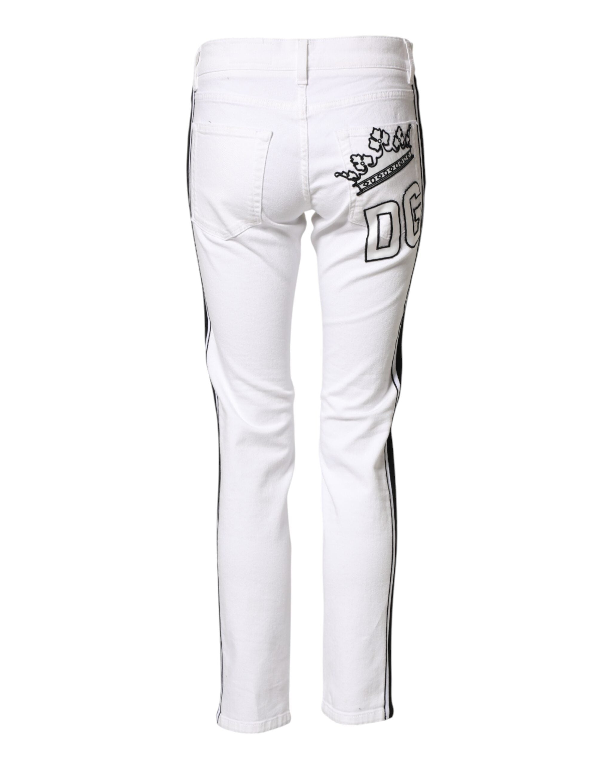 Dolce & Gabbana Men's White Stretch Cotton Skinny Jeans