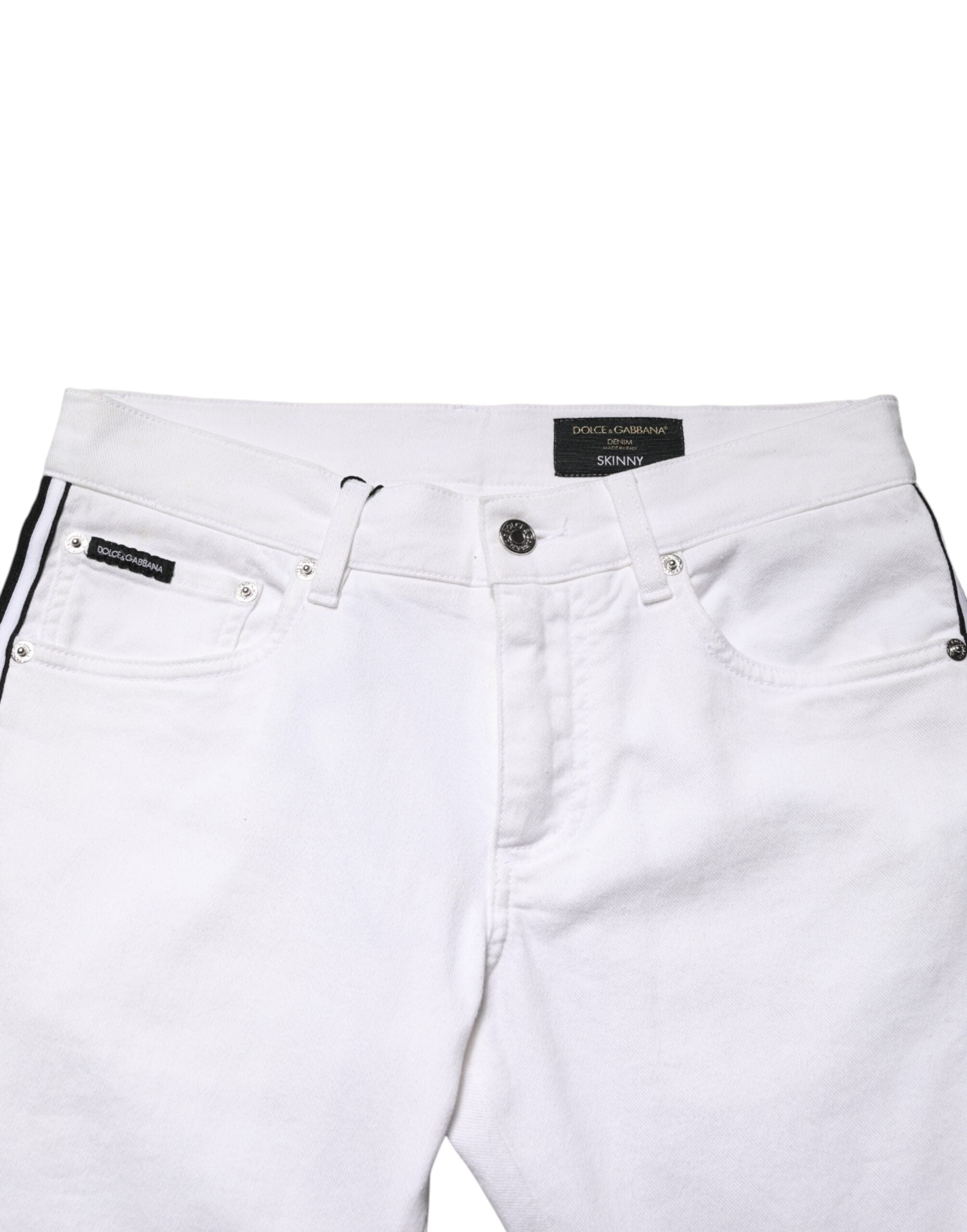 Dolce & Gabbana Men's White Stretch Cotton Skinny Jeans