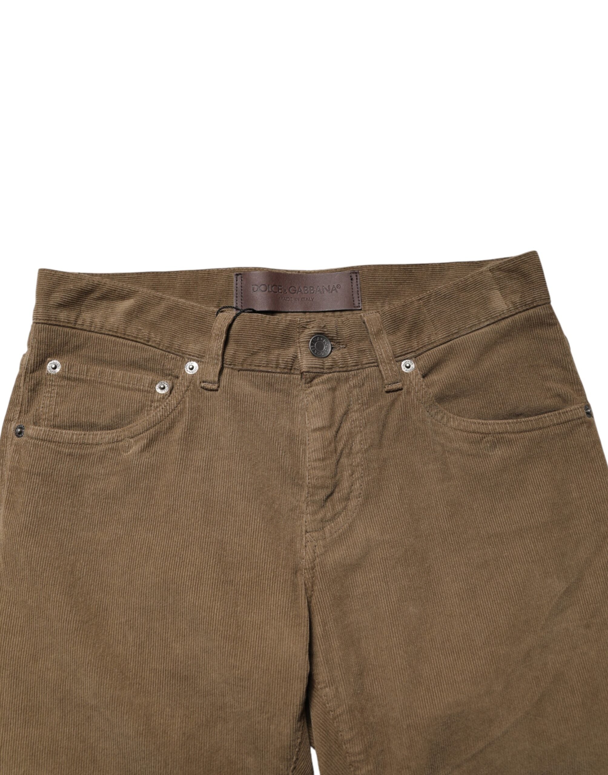 Dolce & Gabbana Braune Baumwoll-Stretch-Skinny-Jeans für Herren