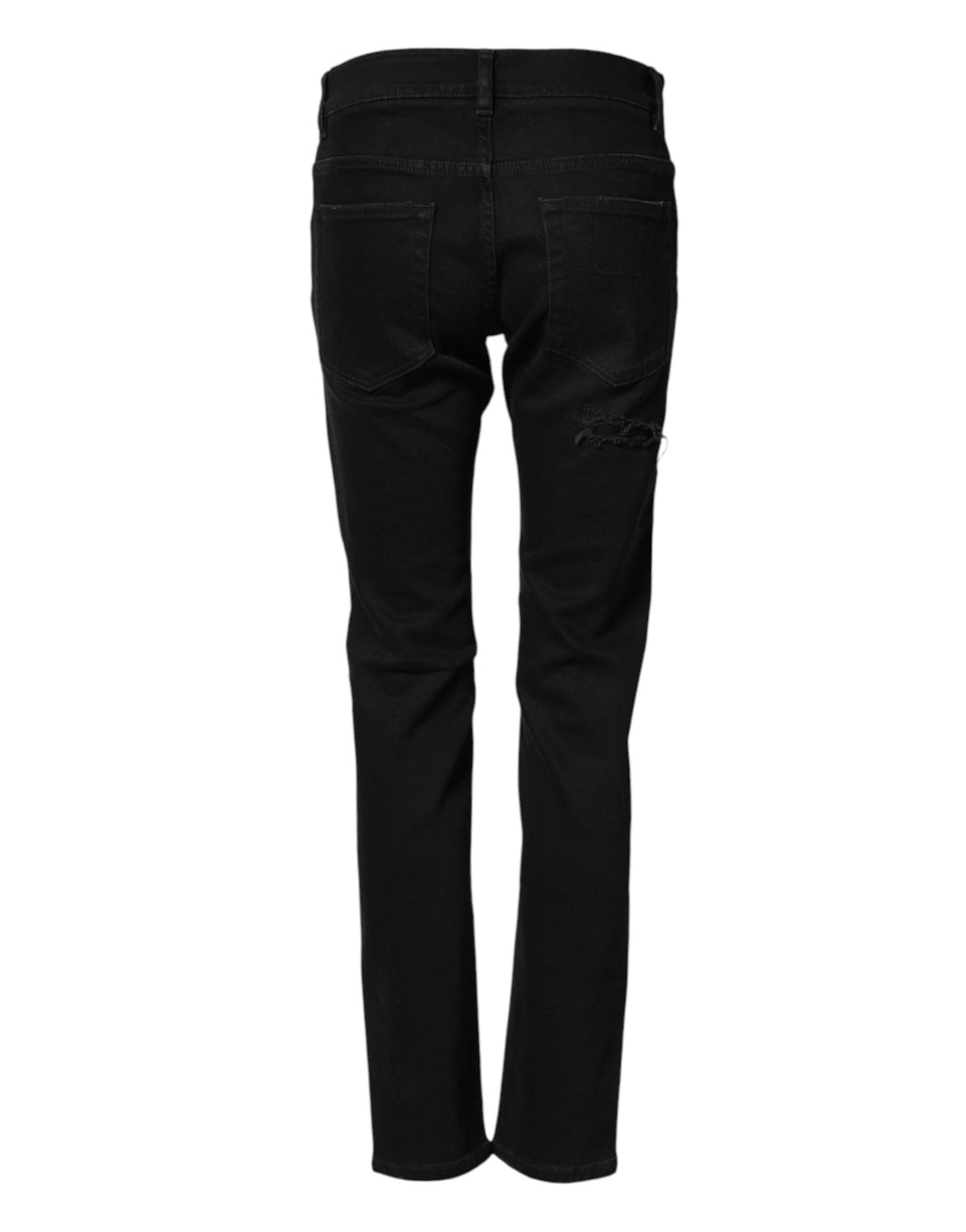 Dolce & Gabbana Schwarze, zerschlissene Herren-Skinny-Jeans aus Baumwolle