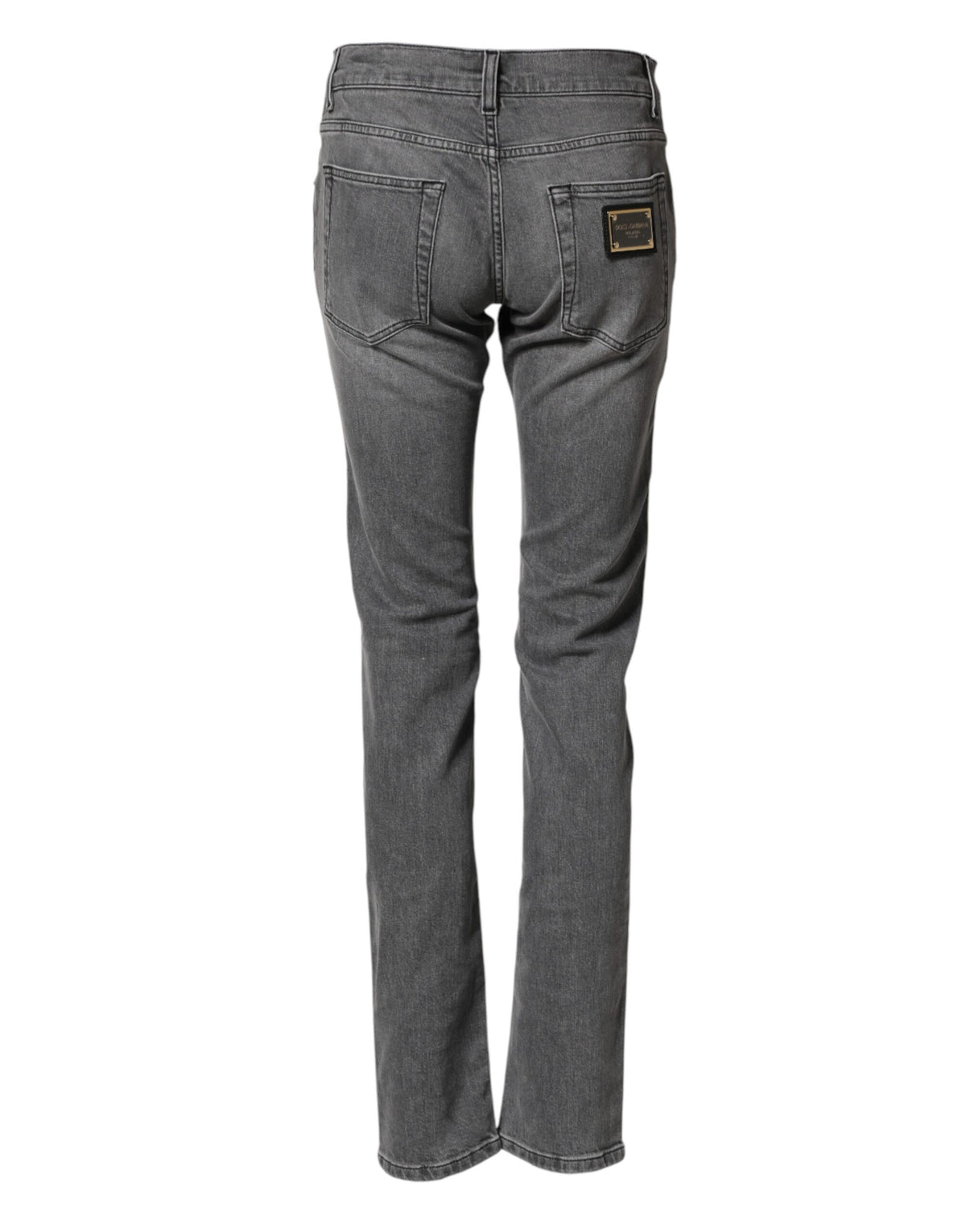 Dolce & Gabbana Graue Baumwoll-Jeans mit mittlerer Taille