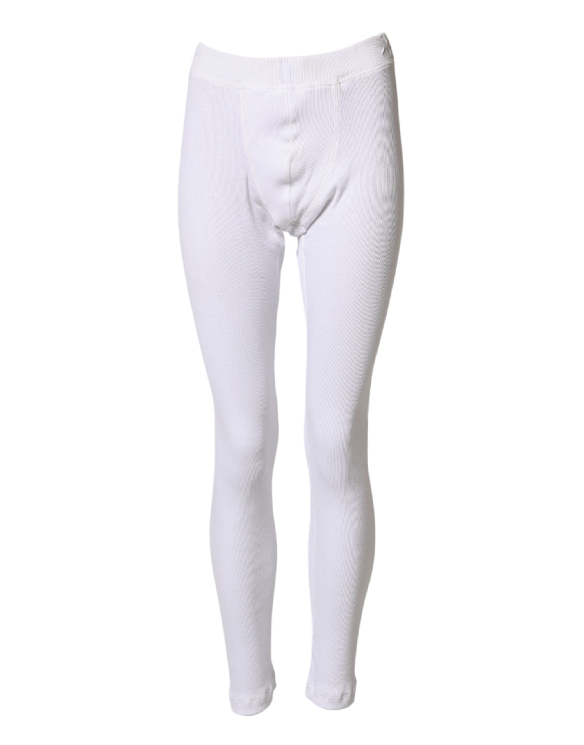 Dolce & Gabbana White Mid-Rise Cotton Leggings