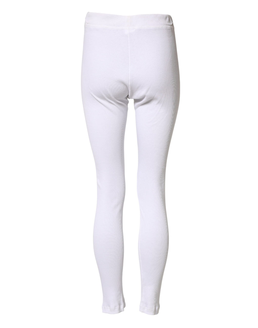 Dolce & Gabbana White Mid-Rise Cotton Leggings