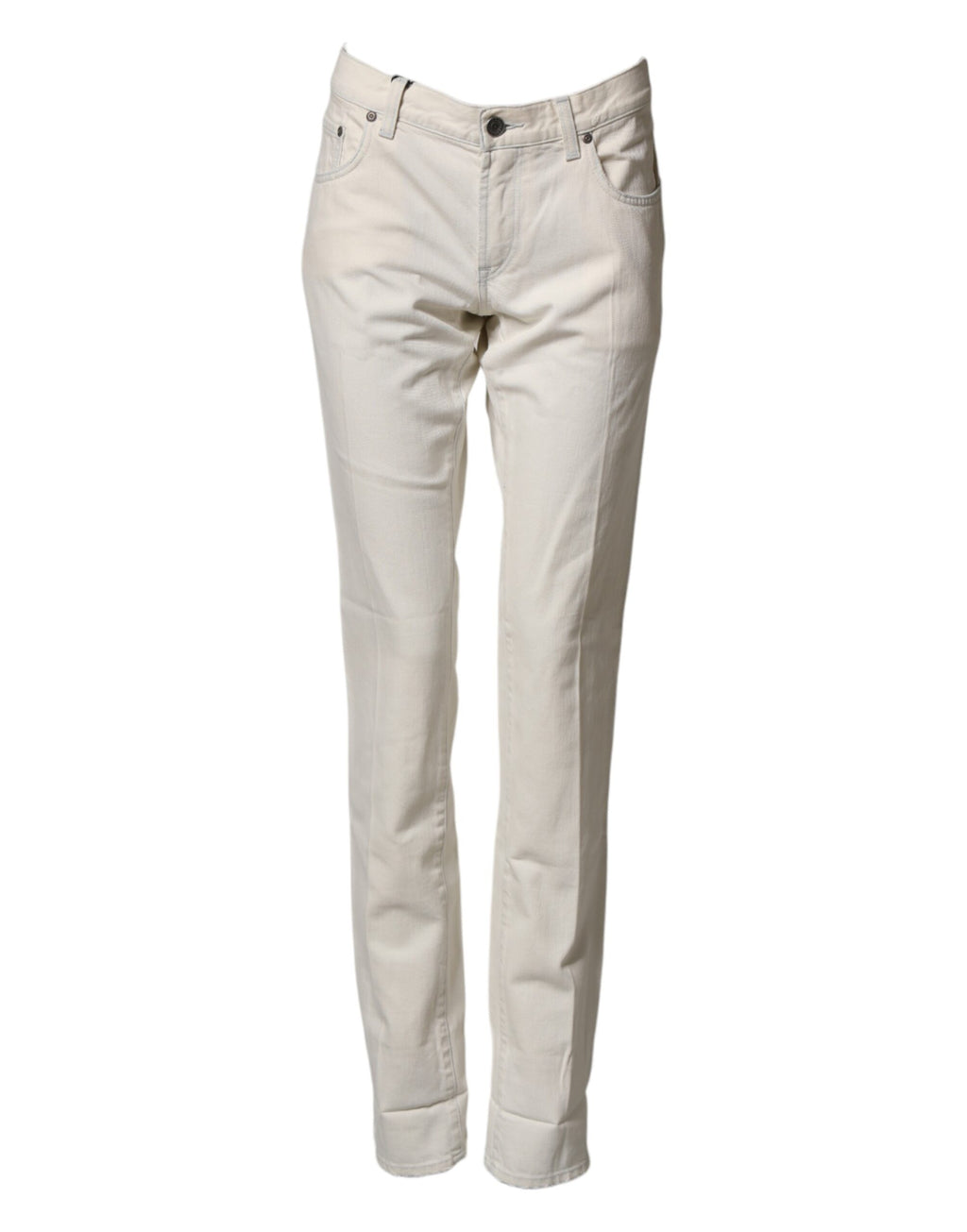 Dolce & Gabbana Men's White Cotton Skinny Jeans