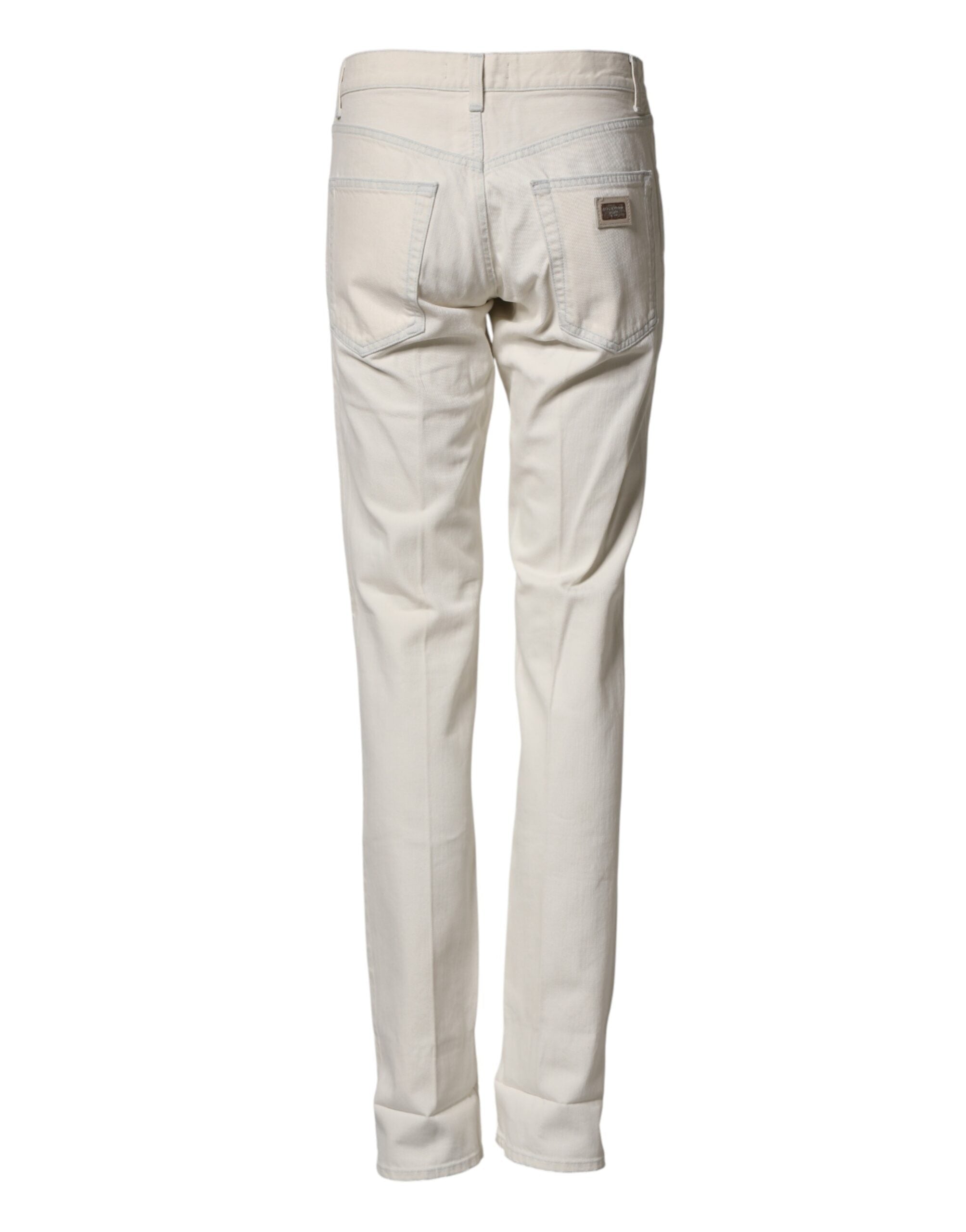 Dolce & Gabbana Men's White Cotton Skinny Jeans