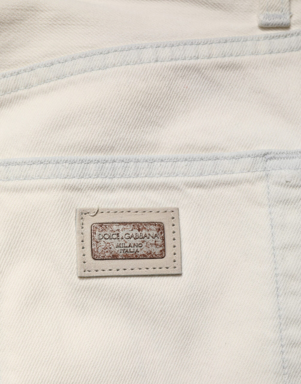 Dolce & Gabbana Men's White Cotton Skinny Jeans