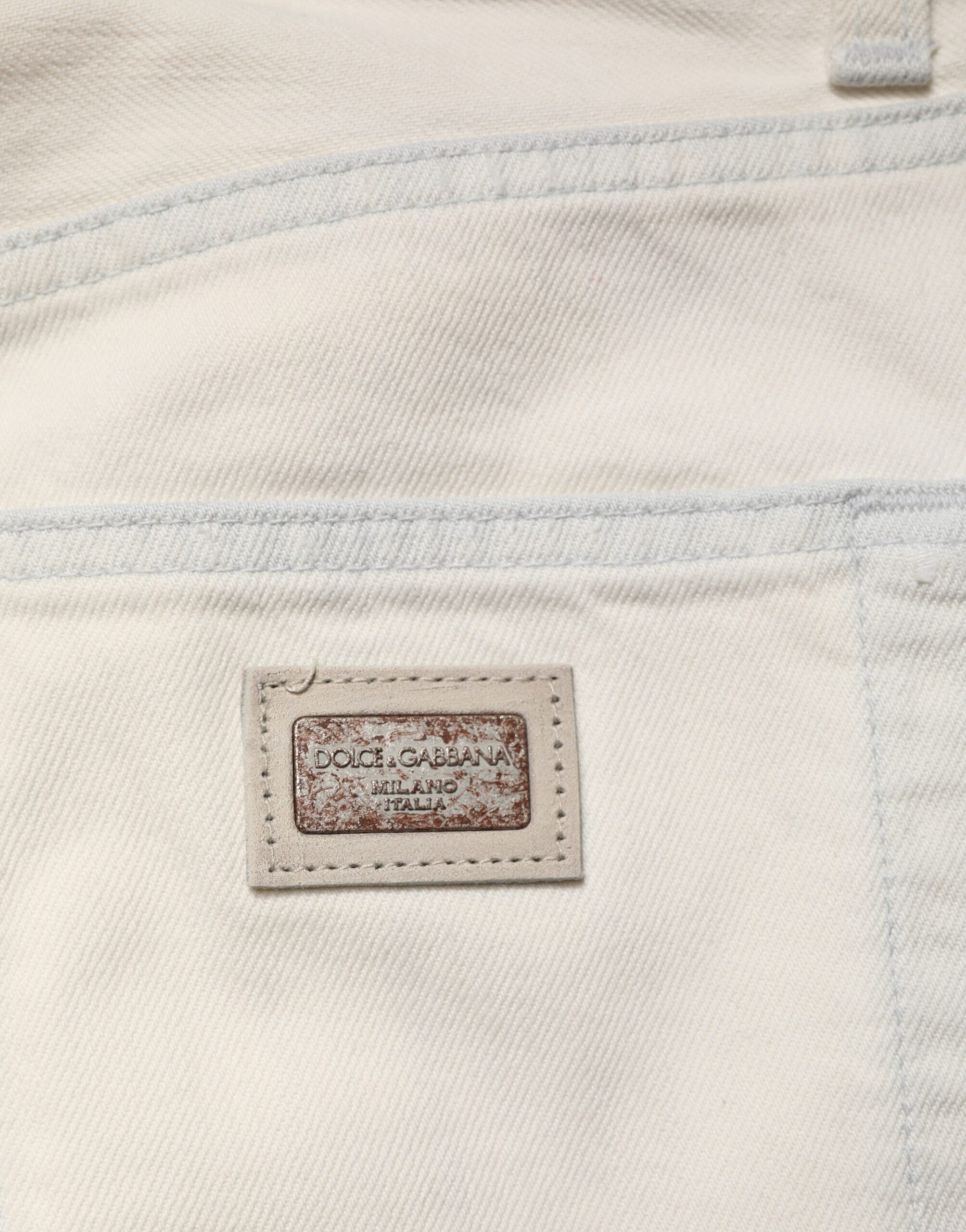 Dolce & Gabbana Men's White Cotton Skinny Jeans