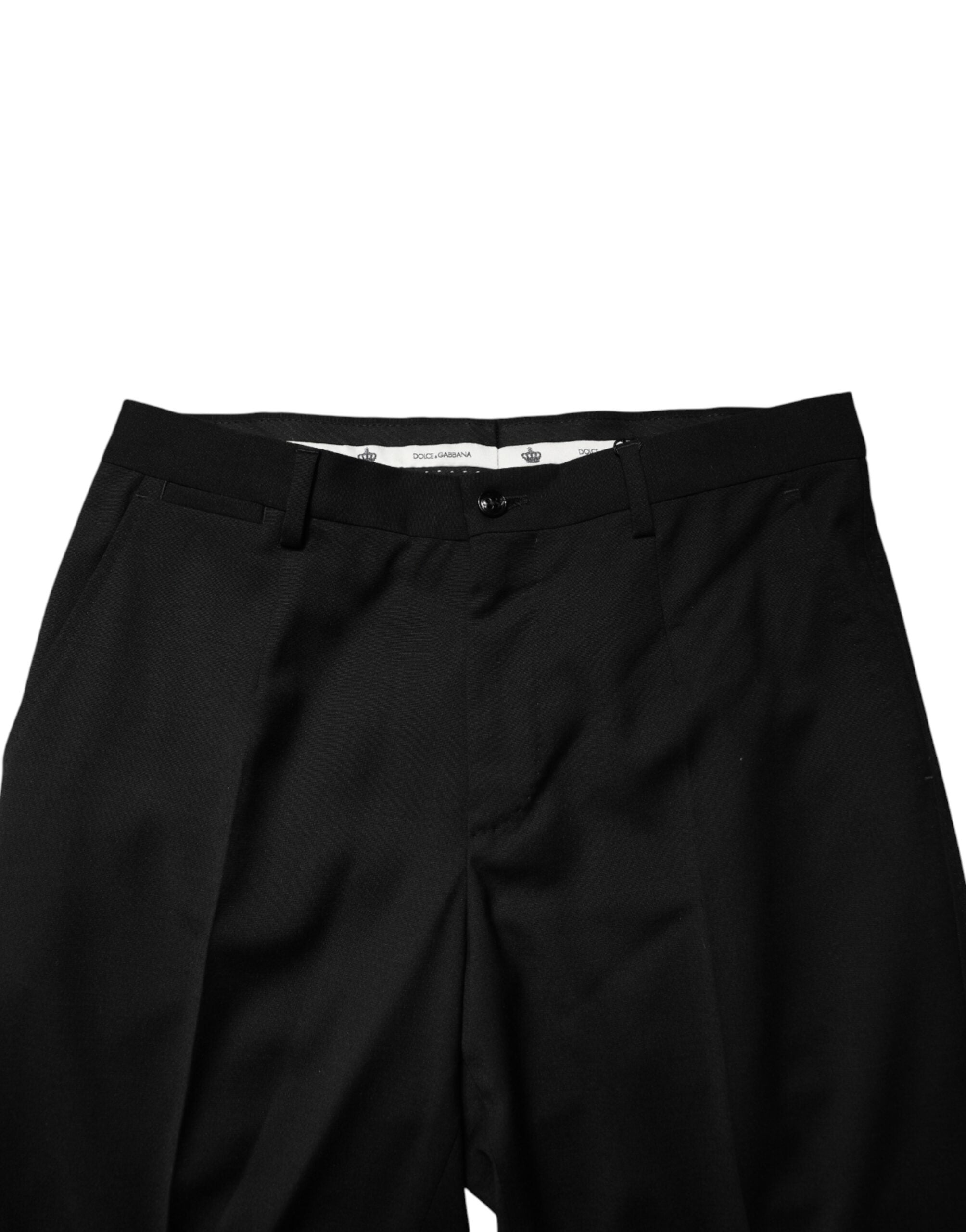 Dolce & Gabbana Men's Black Wool Suit Trousers