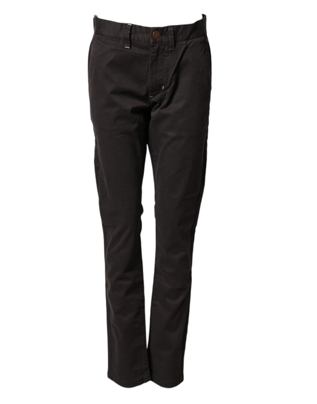 Sun68 Dunkelbraune Baumwoll-Stretch-Hose mit geradem Schnitt und mittlerer Bundhöhe
