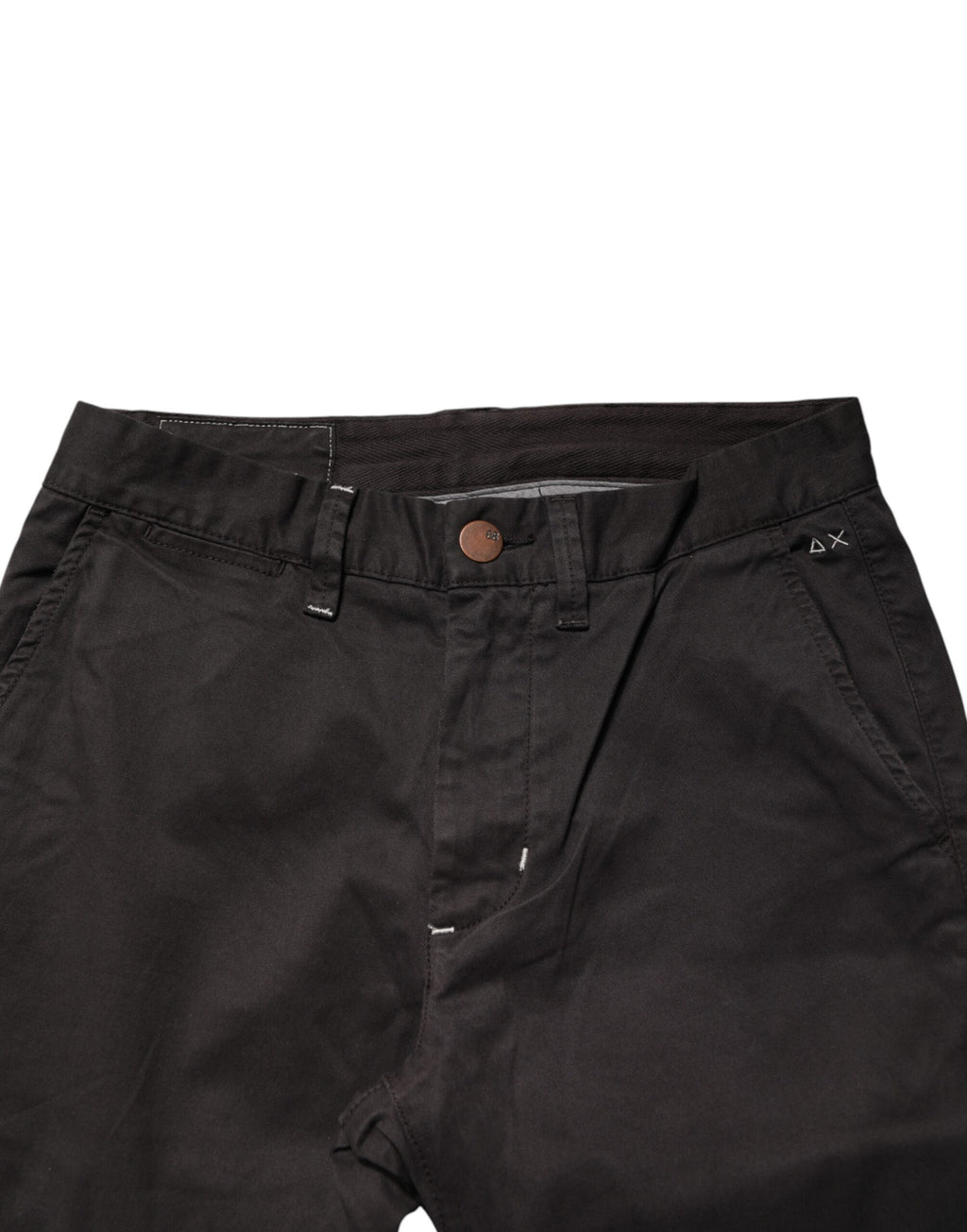 Sun68 Dunkelbraune Baumwoll-Stretch-Hose mit geradem Schnitt und mittlerer Bundhöhe