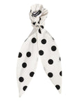Dolce & Gabbana White Cotton Polka-Dot Scarf Scrunchie