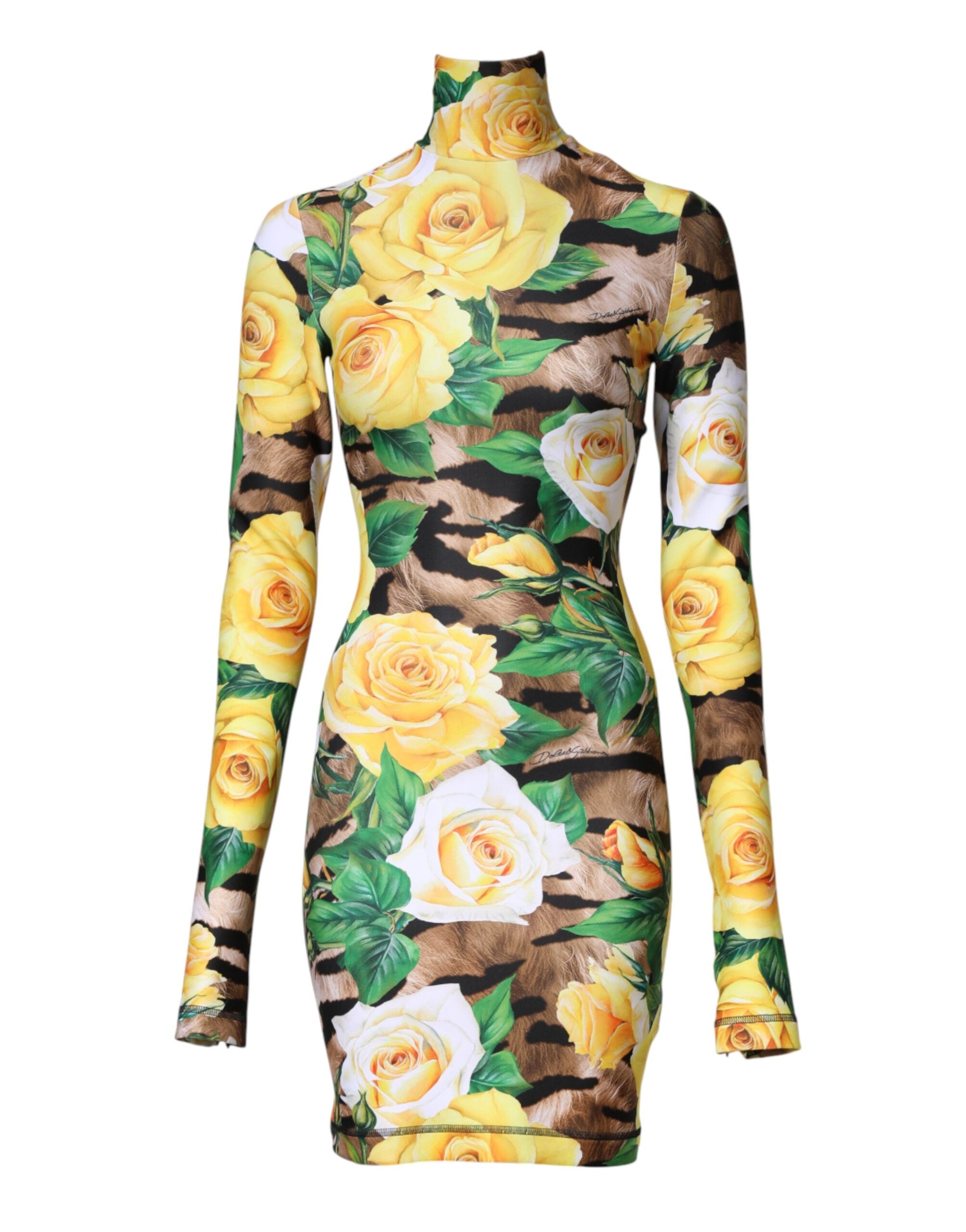 Dolce & Gabbana Floral Multicolor Print Mini Dress